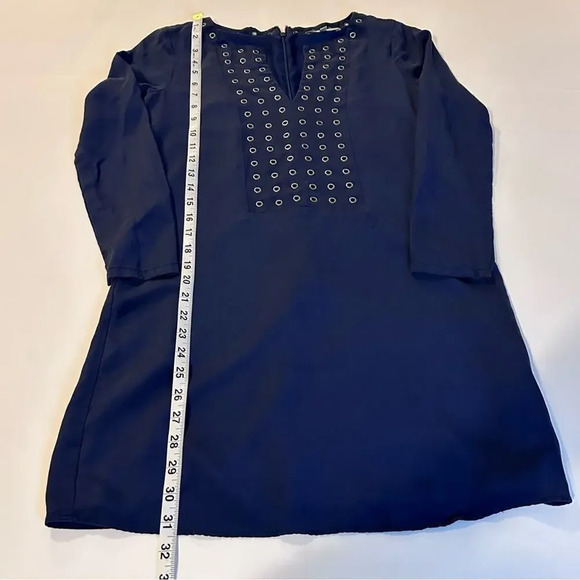 100% Silk Navy Blue Cocktail Dress by LAVANDER BROWN XS - Picture 6 of 9
